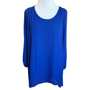 Royal Blue Women's Open Sleeve Top, Size Small